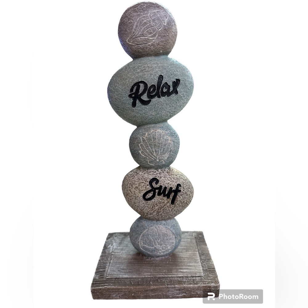 Relax & Surf Resin Beach Ocean Surf Decor Art Sculpture
